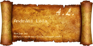 Andrási Lola névjegykártya